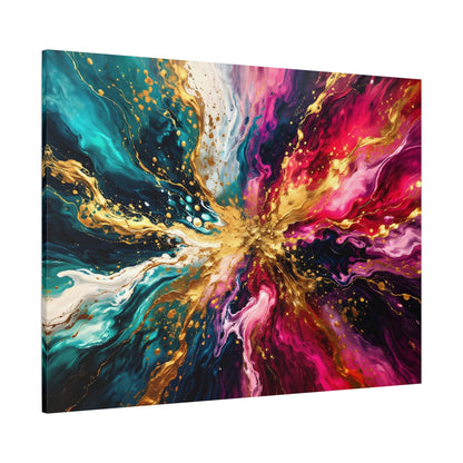 Abstract Fluid Art Canvas – Teal, Magenta & Gold Statement Wall Art, canvas wall art, gallery image 89 of 100