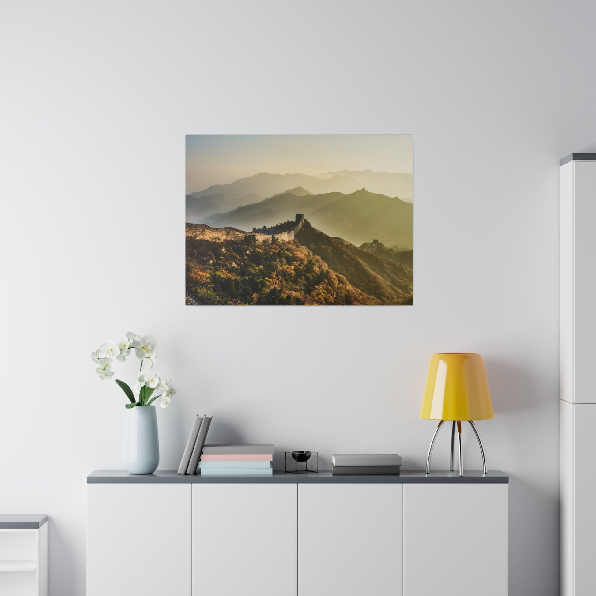 The iconic Great Wall of China meandering through a dramatic mountainous landscape.