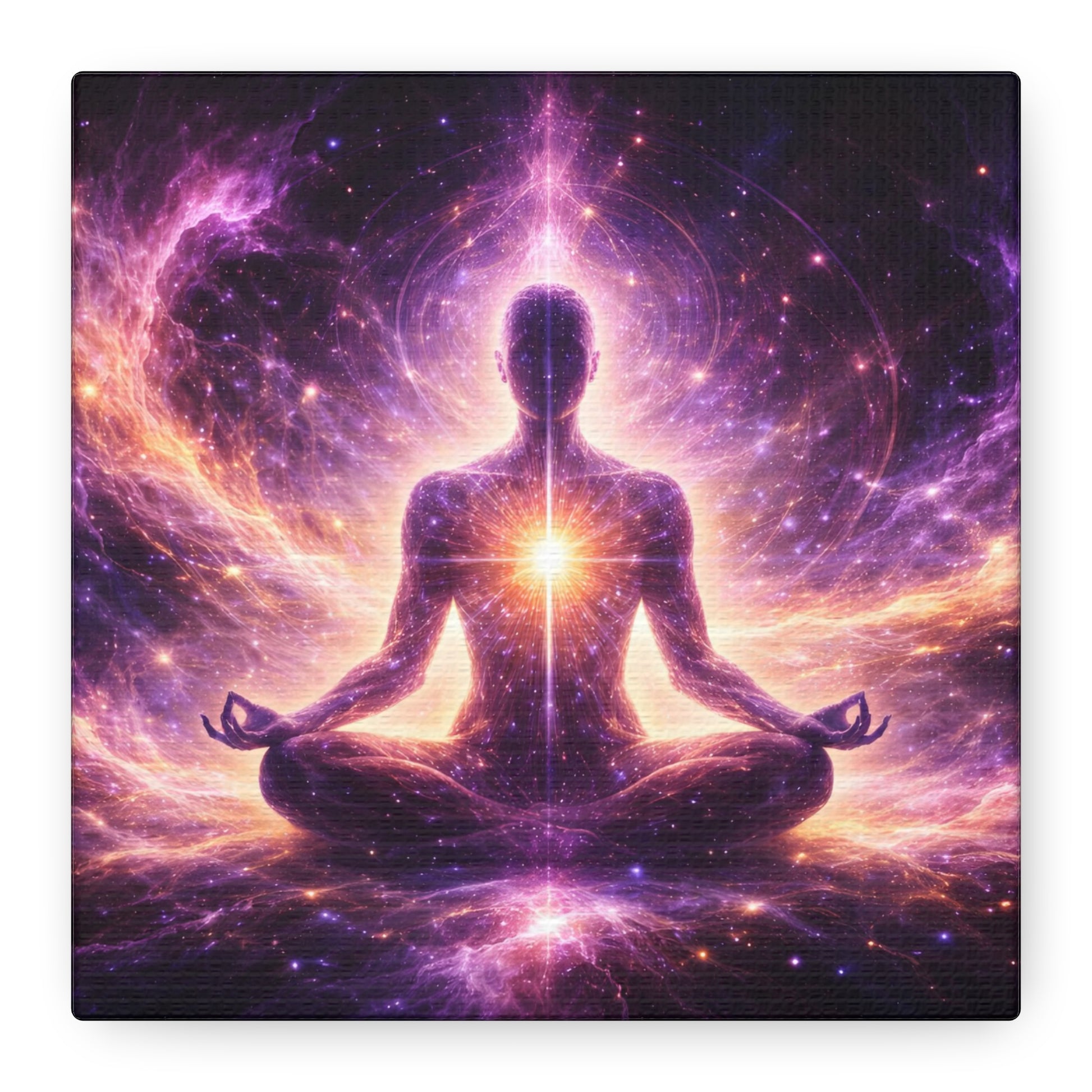 Cosmic Meditation Canvas – Spiritual Galaxy Energy Wall Art, canvas wall art, gallery image 1 of 40