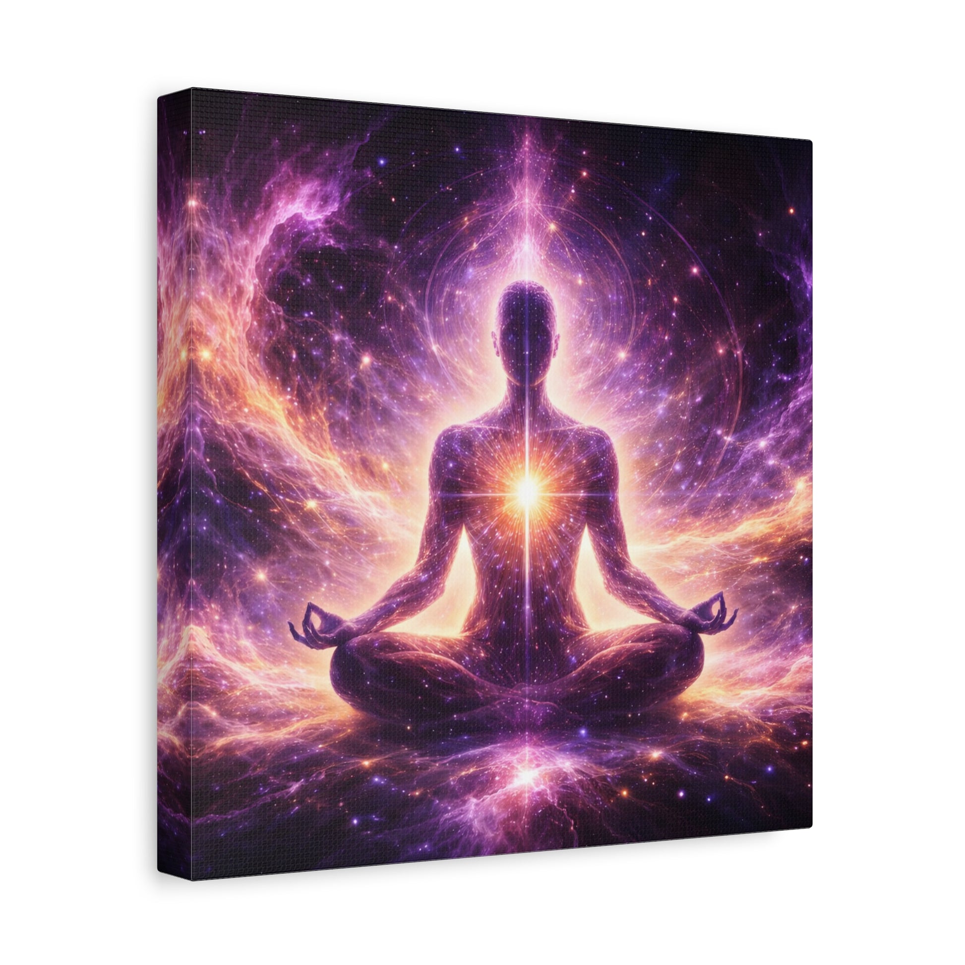 Cosmic Meditation Canvas – Spiritual Galaxy Energy Wall Art, canvas wall art, gallery image 17 of 40