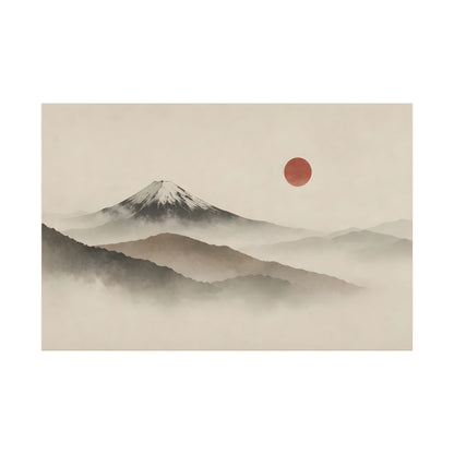 Japandi Mountain Landscape Canvas – Minimalist Zen Wall Art with Red Sun, canvas wall art, gallery image 15 of 60