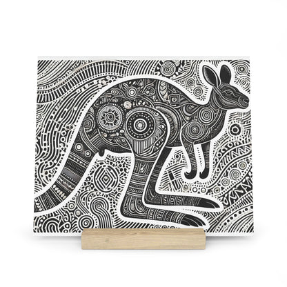 Black and white illustrated rabbit filled with intricate geometric and circular patterns.