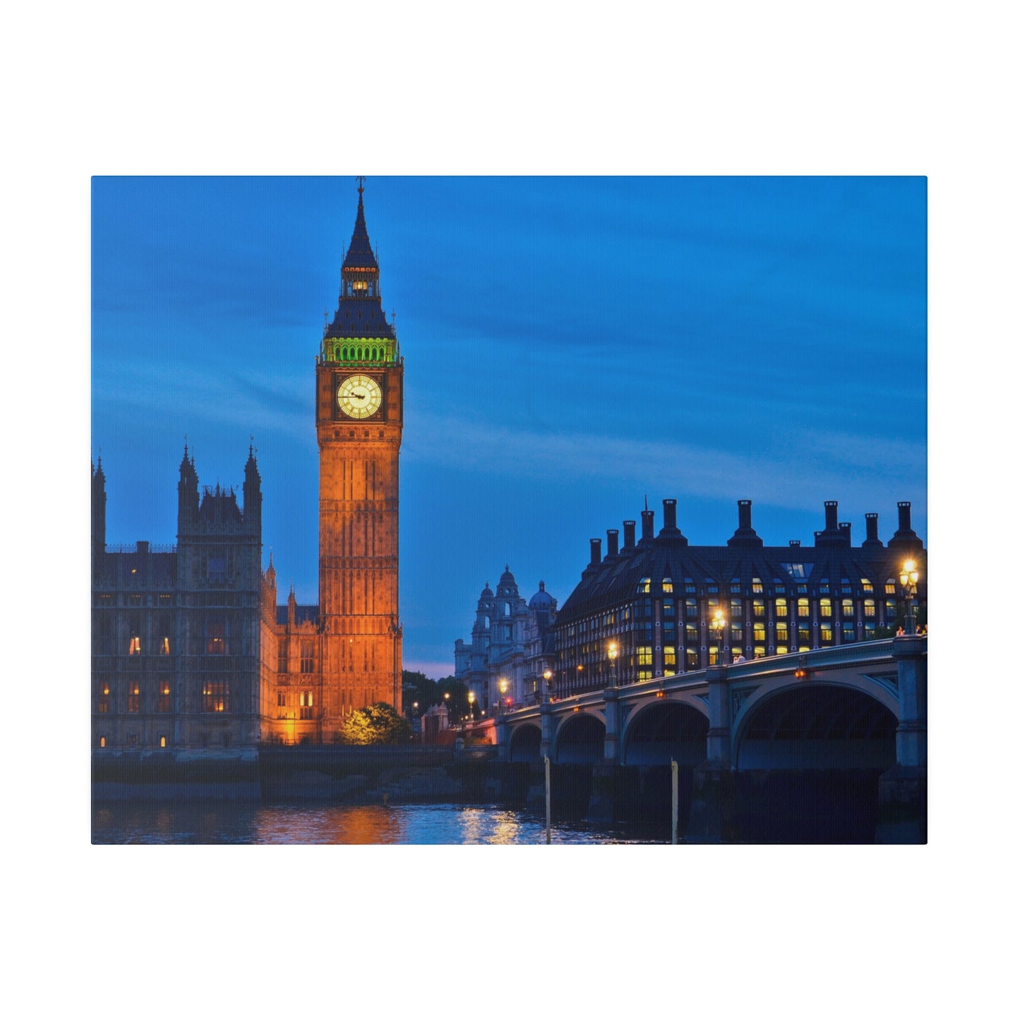 The architectural beauty of Big Ben at night in London, with the clock tower’s intricate details highlighted by the evening lights.