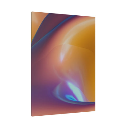 Vertical abstract gradient canvas with swirling orange, purple, and blue hues and a glossy finish.