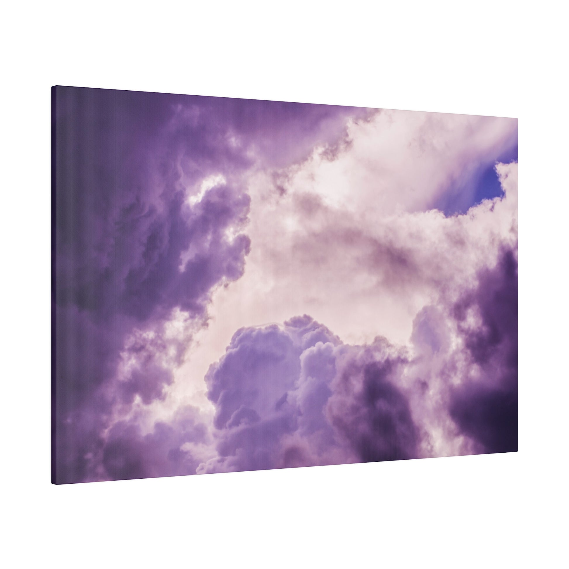 Purple cloudscape canvas print featuring dramatic lavender and lilac storm clouds.