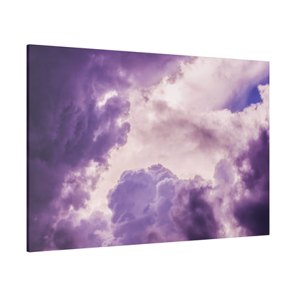 Purple cloudscape canvas print featuring dramatic lavender and lilac storm clouds.