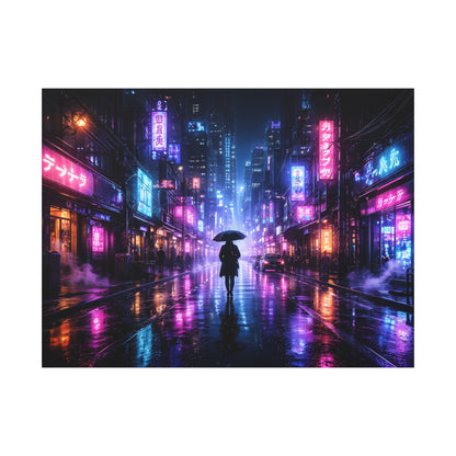 Neon Rain City Canvas Print – Futuristic Cyberpunk Wall Art, canvas wall art, gallery image 18 of 76