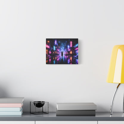 Neon Rain City Canvas Print – Futuristic Cyberpunk Wall Art, canvas wall art, gallery image 21 of 76