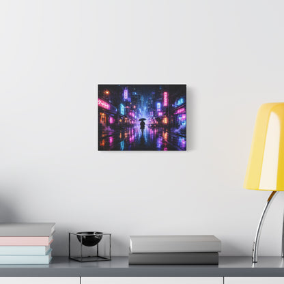 Neon Rain City Canvas Print – Futuristic Cyberpunk Wall Art, canvas wall art, gallery image 24 of 76