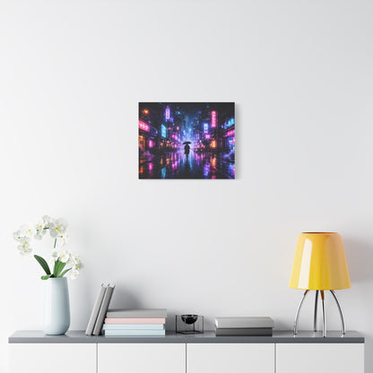 Neon Rain City Canvas Print – Futuristic Cyberpunk Wall Art, canvas wall art, gallery image 39 of 76