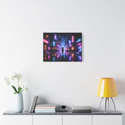 Neon Rain City Canvas Print – Futuristic Cyberpunk Wall Art, canvas wall art, gallery image 45 of 76