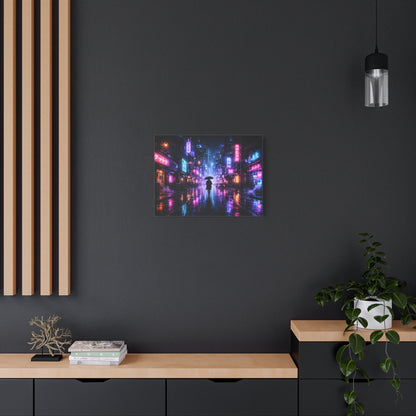 Neon Rain City Canvas Print – Futuristic Cyberpunk Wall Art, canvas wall art, gallery image 46 of 76