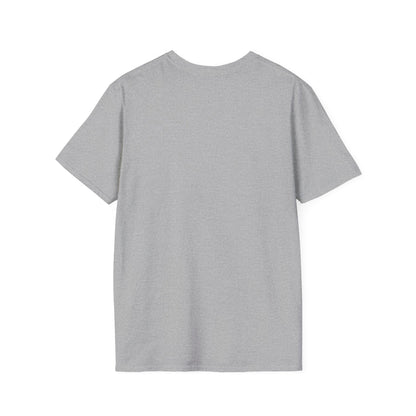 Light gray short-sleeve T-shirt viewed from the back, with plain solid fabric.