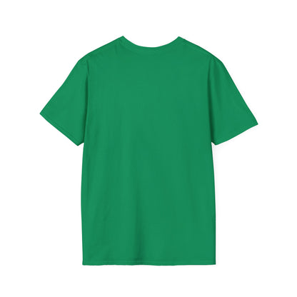 Back view of a plain green short-sleeve T-shirt, smooth fabric, no visible logos.