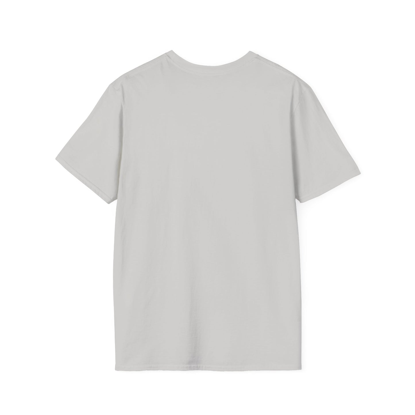Light gray short-sleeve T-shirt shown from the back with a plain, untextured fabric.