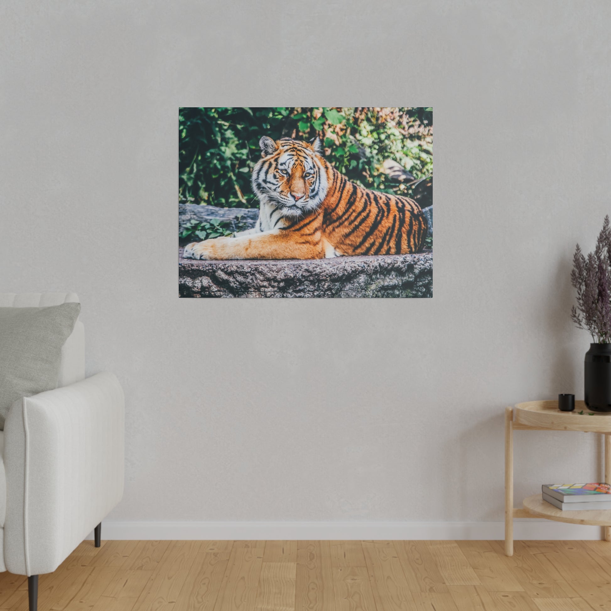 Serene tiger in the wild, canvas art