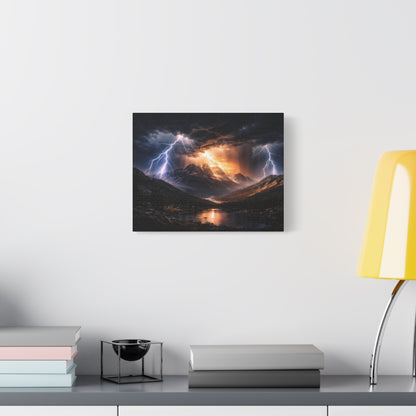Storm Over the Mountains Canvas – Dramatic Lightning Landscape Wall Art, canvas wall art, gallery image 27 of 76