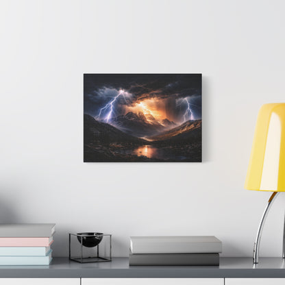 Storm Over the Mountains Canvas – Dramatic Lightning Landscape Wall Art, canvas wall art, gallery image 30 of 76