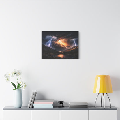 Storm Over the Mountains Canvas – Dramatic Lightning Landscape Wall Art, canvas wall art, gallery image 42 of 76