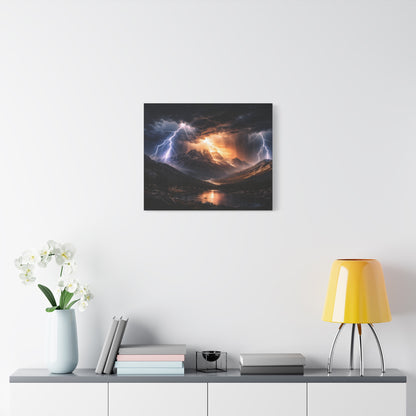 Storm Over the Mountains Canvas – Dramatic Lightning Landscape Wall Art, canvas wall art, gallery image 45 of 76