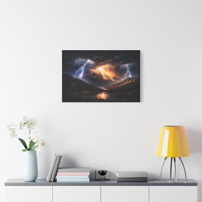 Storm Over the Mountains Canvas – Dramatic Lightning Landscape Wall Art, canvas wall art, gallery image 48 of 76