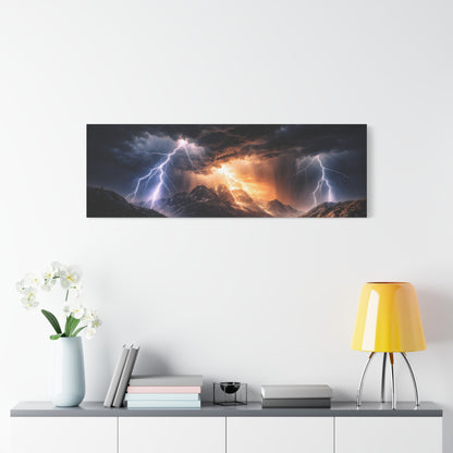 Storm Over the Mountains Canvas – Dramatic Lightning Landscape Wall Art, canvas wall art, gallery image 63 of 76